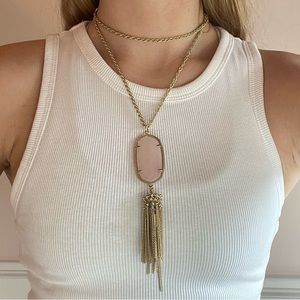 Kendra Scott Classic Rose Quartz Rayne Necklace